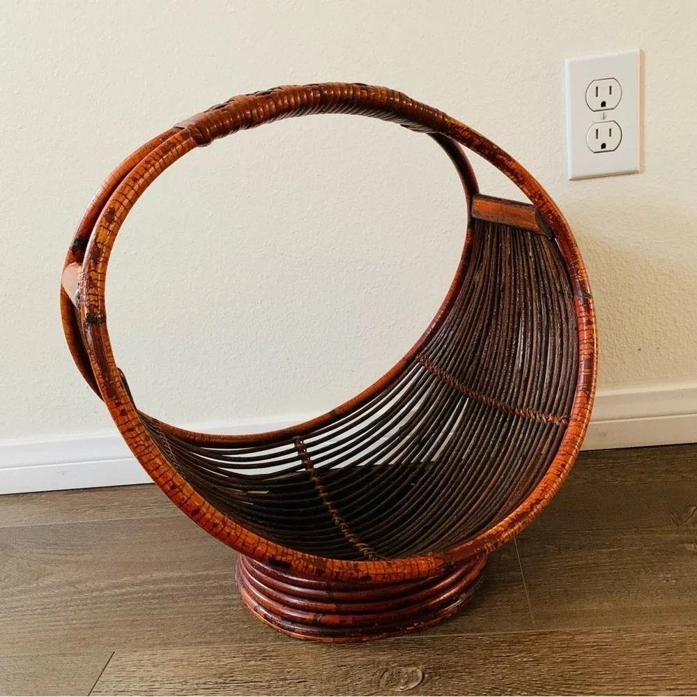 Vintage bamboo magazine holder
